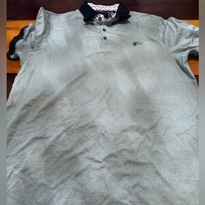 Men’s Medium Blue Knit 7 Diamonds Polo with Lined Pocket